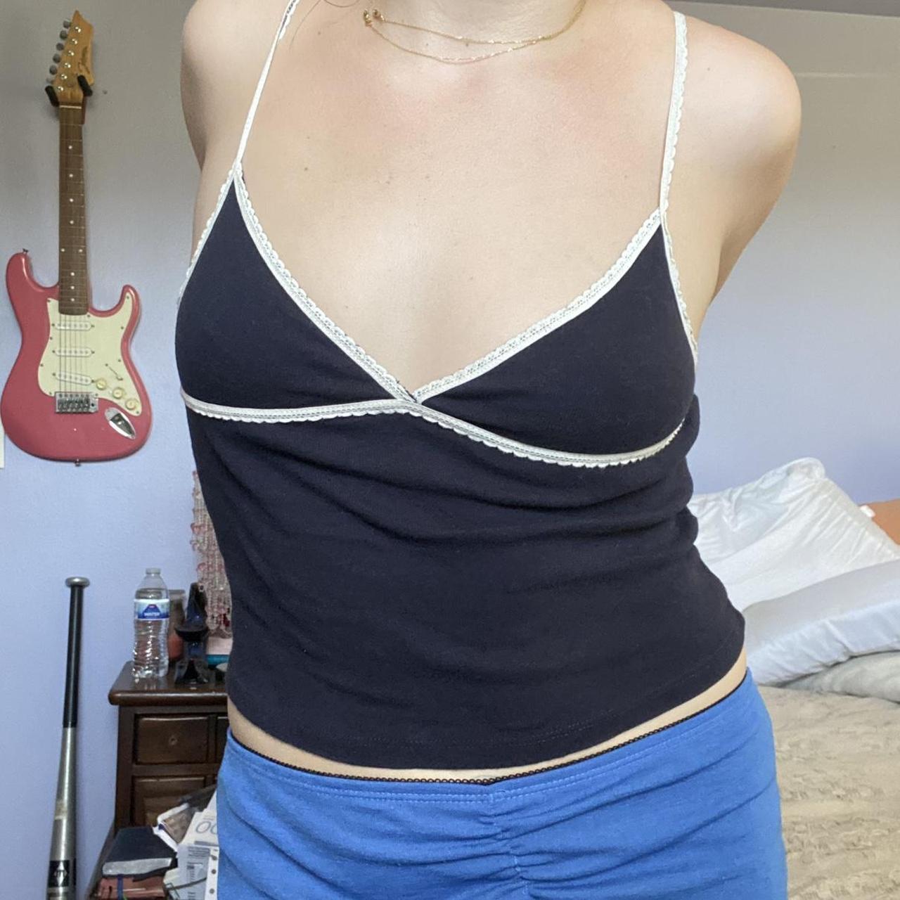 Brandy Melville Coquette Cotton Ruffle Camisole Top... Depop