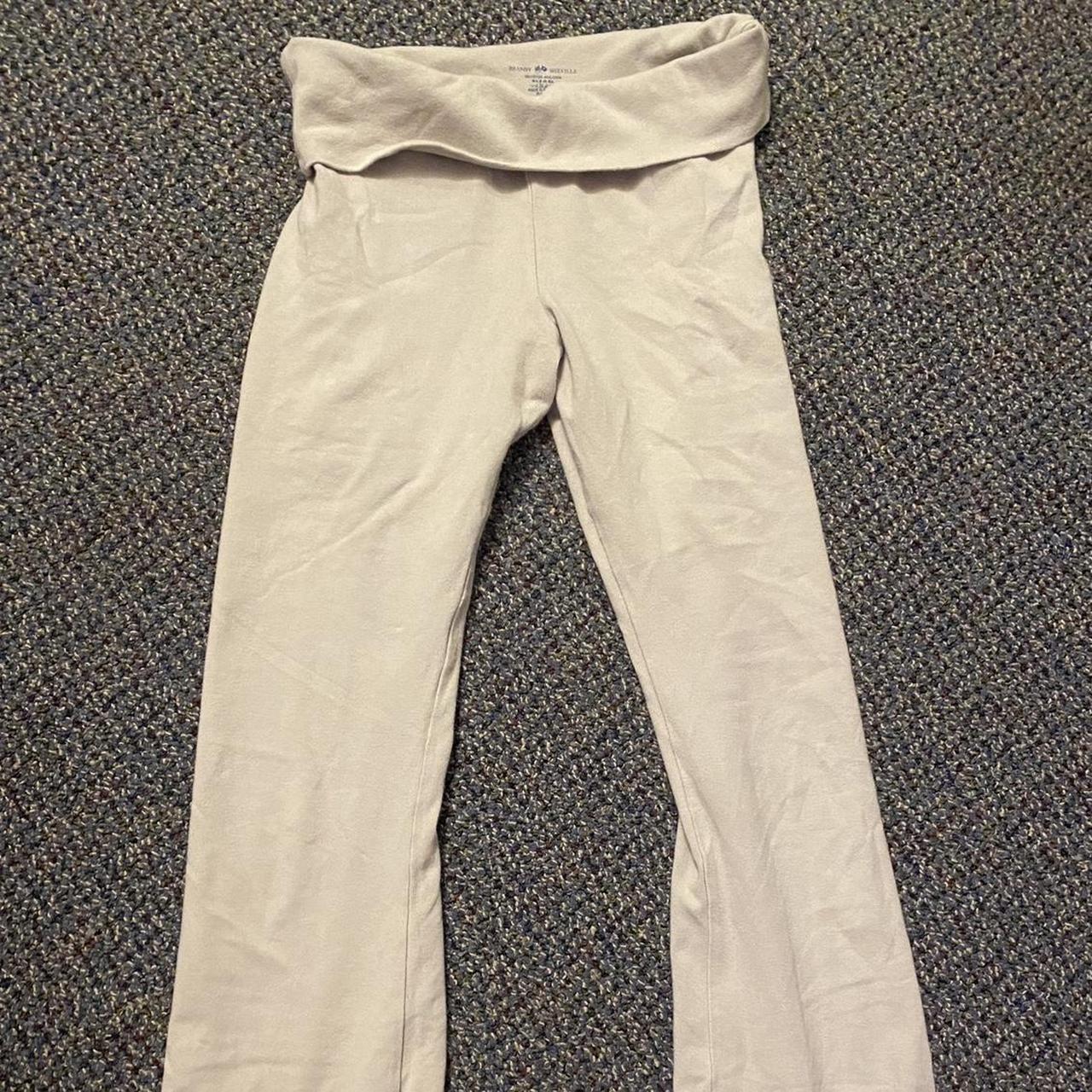 Brandy Melville fold over waist flare leggings. One... Depop