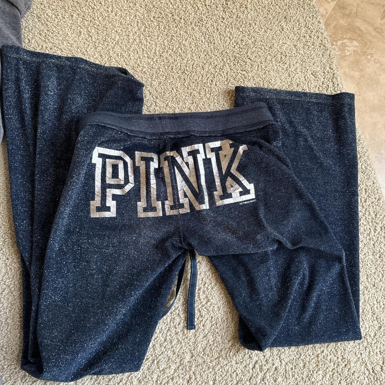 Pink By Victoria Secret Blue Sweatpants - Depop