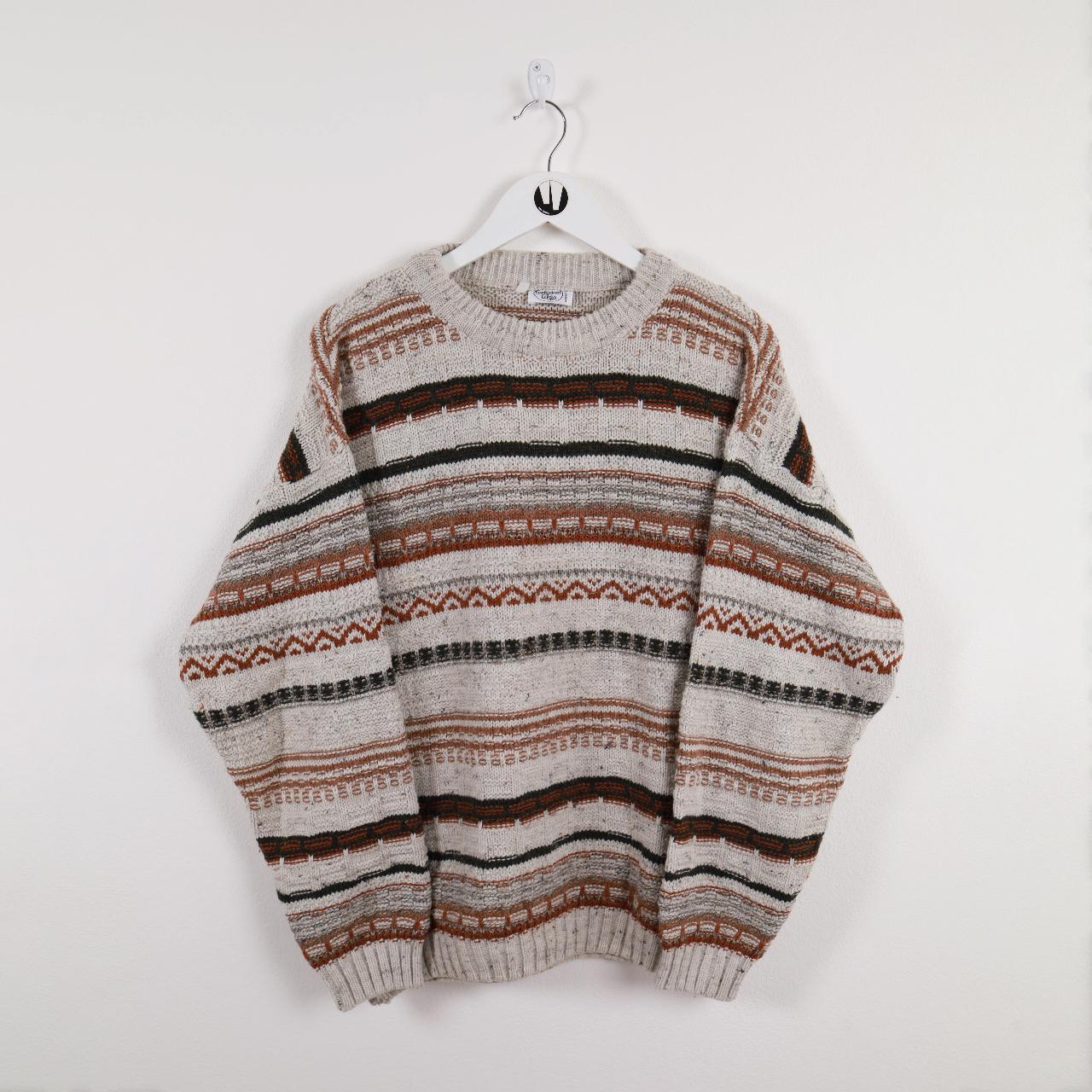 90s Vintage Confezioni di Lusso Striped Knitted... - Depop