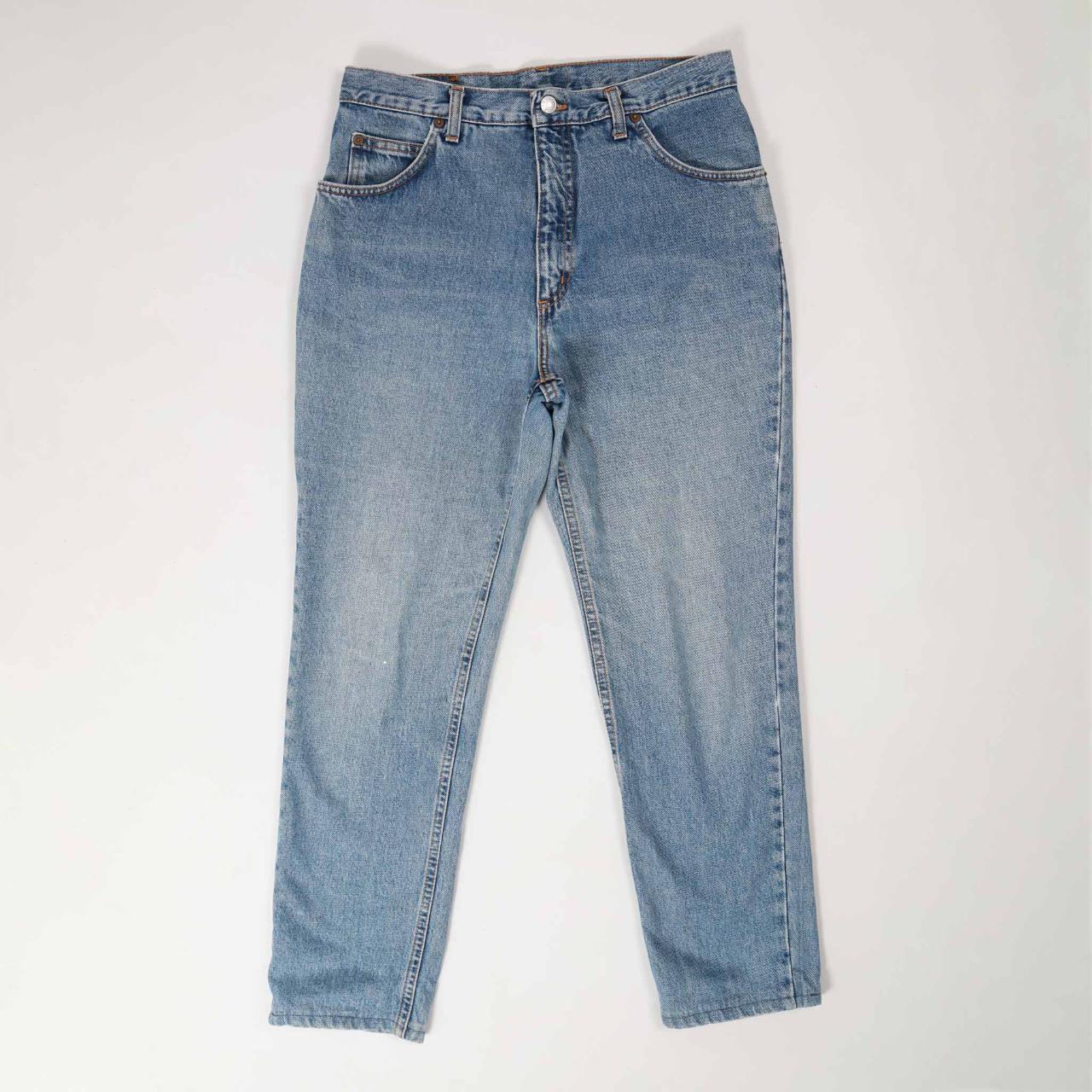 Rifle 90s Vintage Tapered Fit Denim Jeans in Blue... - Depop