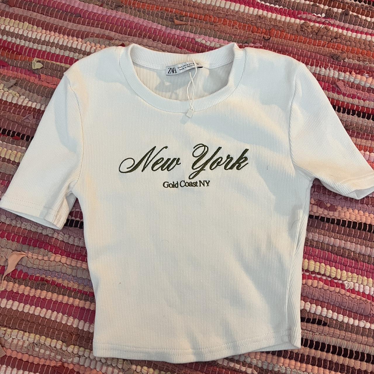 White/green New York shirt ( size small) - Depop