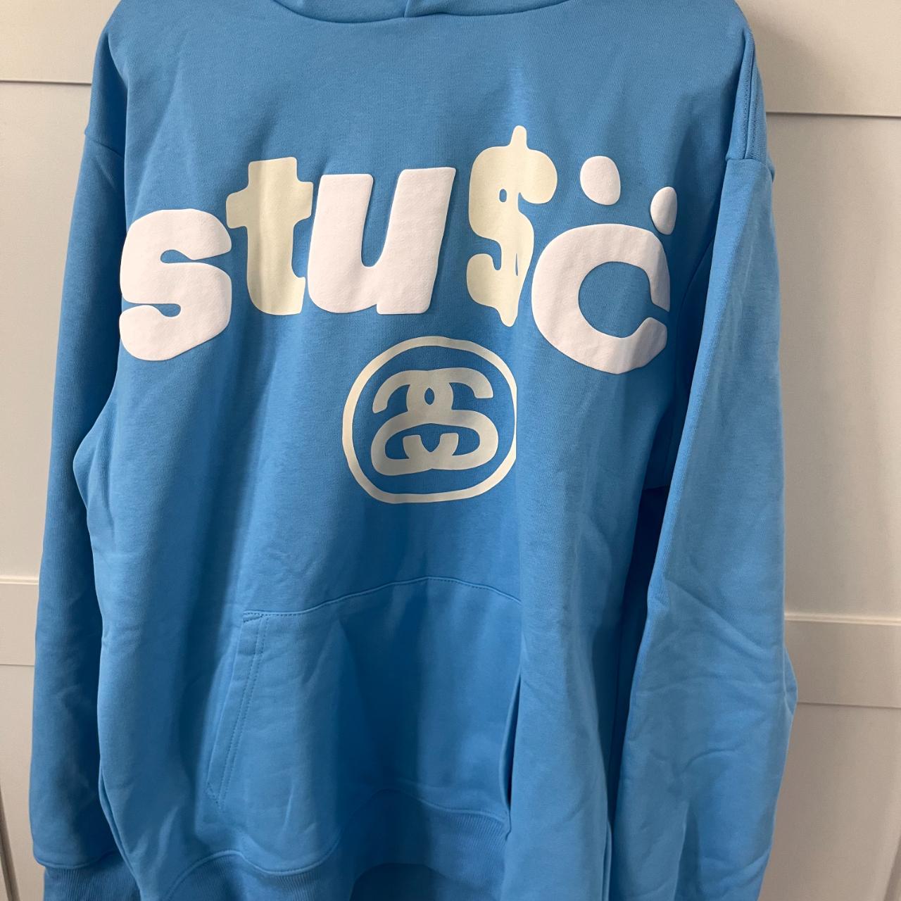 Stüssy Men's Blue Hoodie | Depop