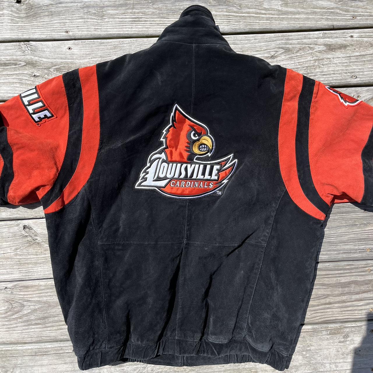 Vintage 90s Louisville Cardinals heavyweight leather - Depop