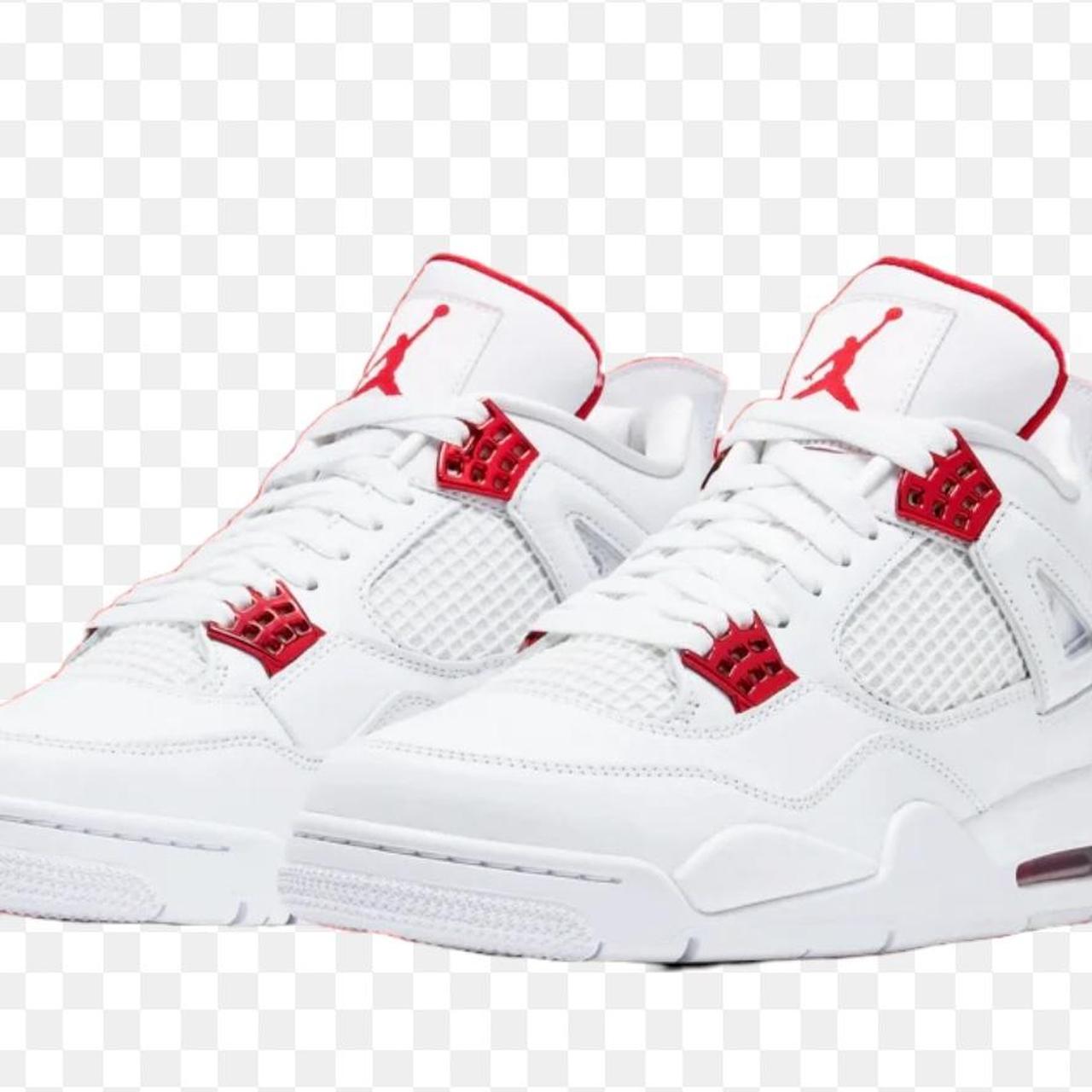 metallic red and white jordan 4
