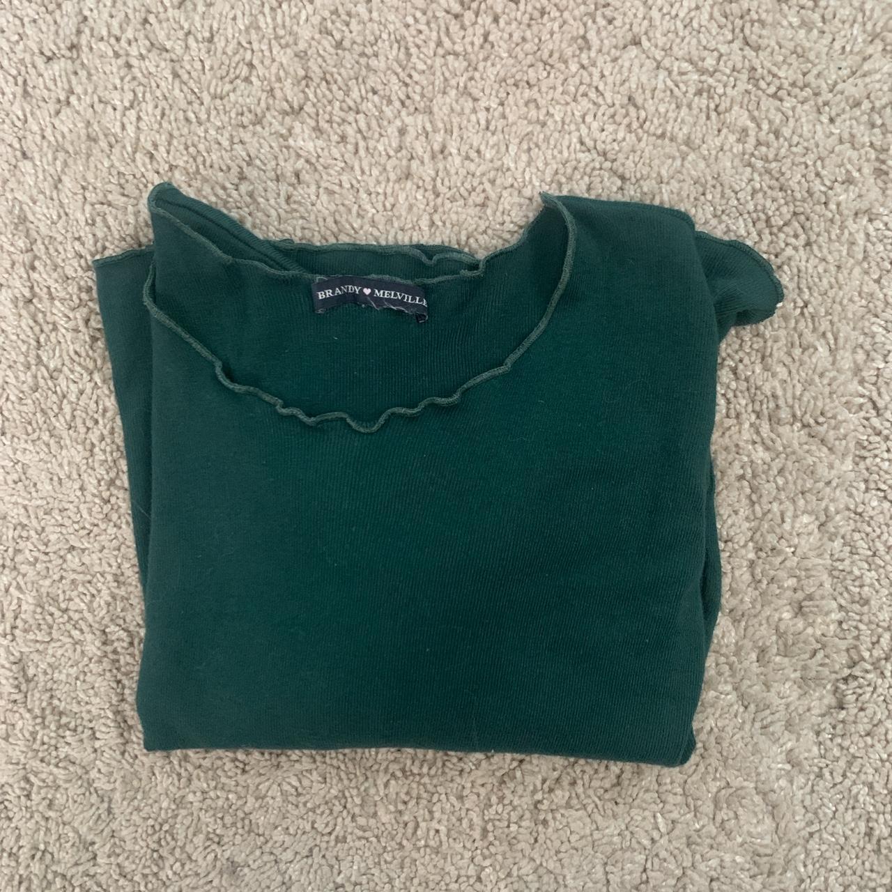 Brandy Melville Women's Green Shirt Depop