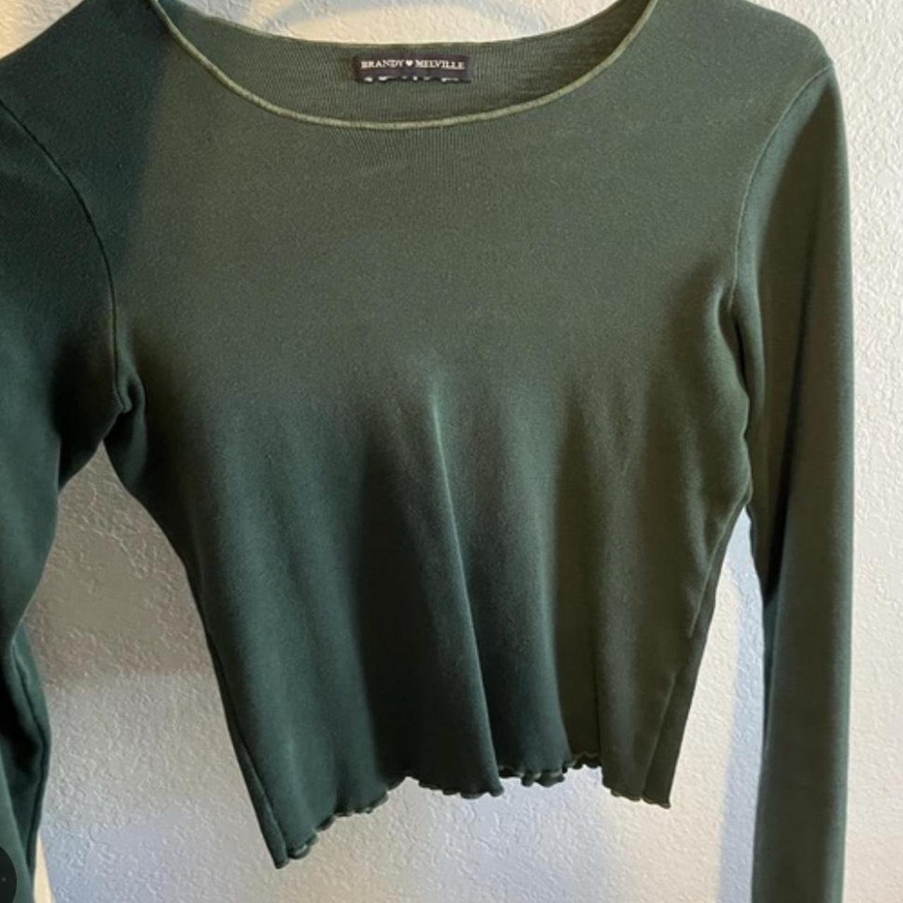 Brandy Melville Women's Green Shirt Depop