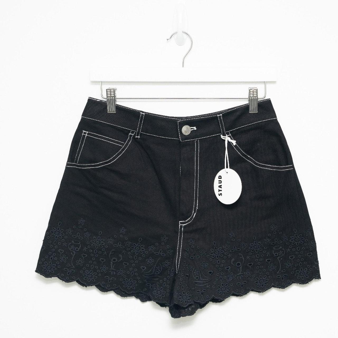 Staud. Noemie Black Eyelet Short. Size 8 Color