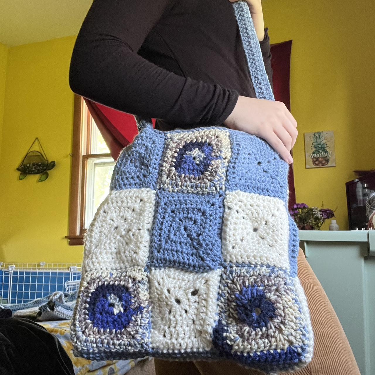 Homemade crochet tote bag ~ granny... - Depop