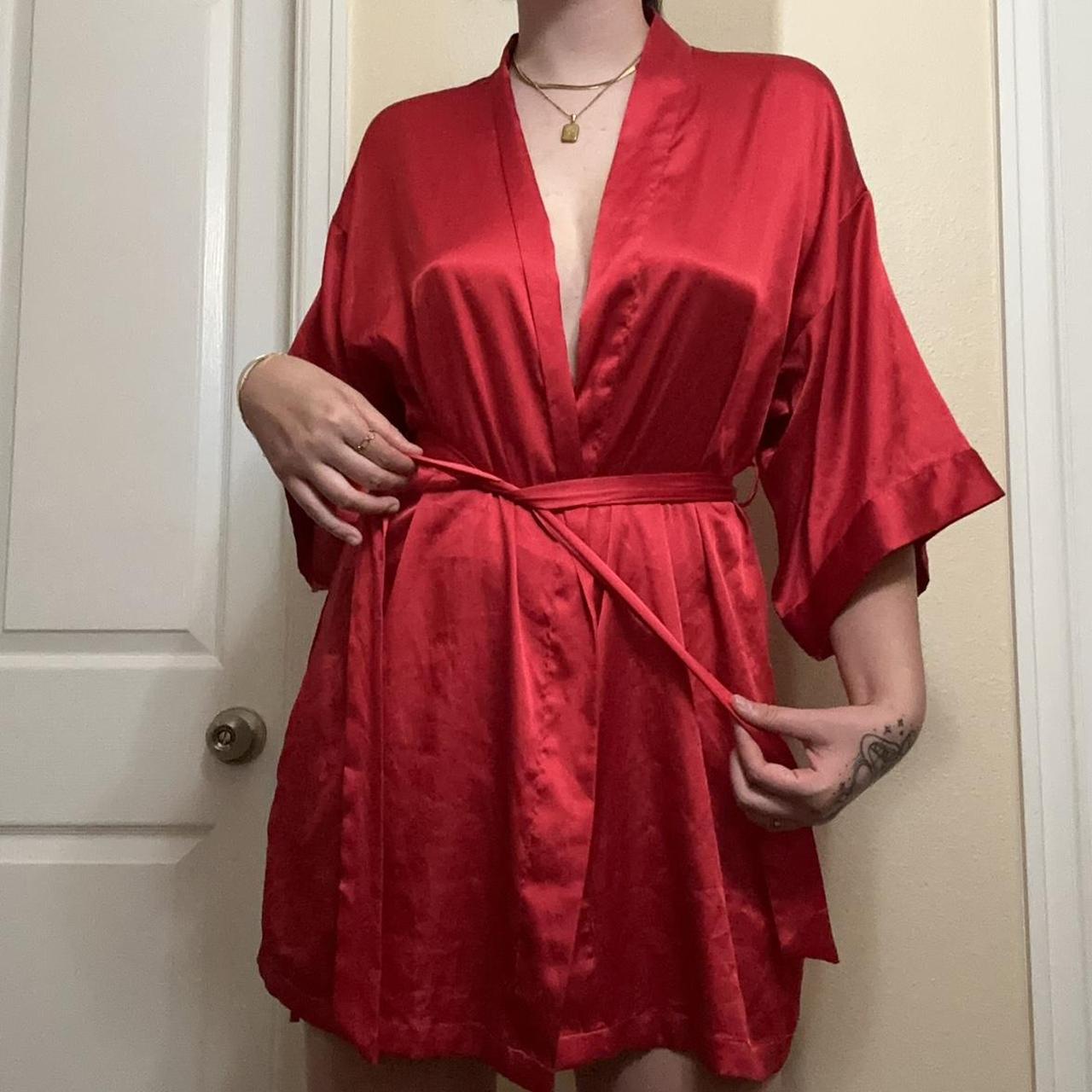Victoria's Secret Women's Red Robe Depop