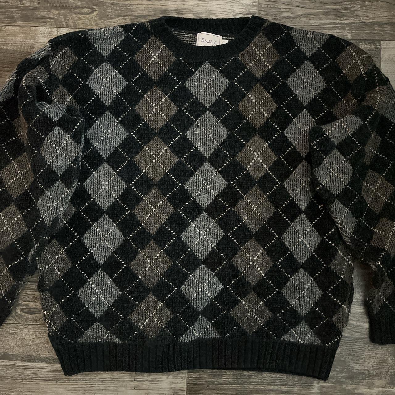 Vintage front n back argyle grandpa sweater -size... - Depop