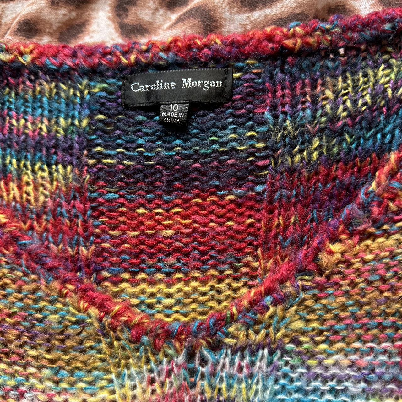 gorgeous ‘caroline morgan’ rainbow knitted sweater... - Depop