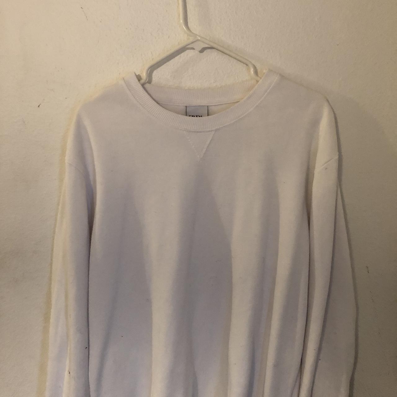 Zara Men's White Sweatshirt | Depop