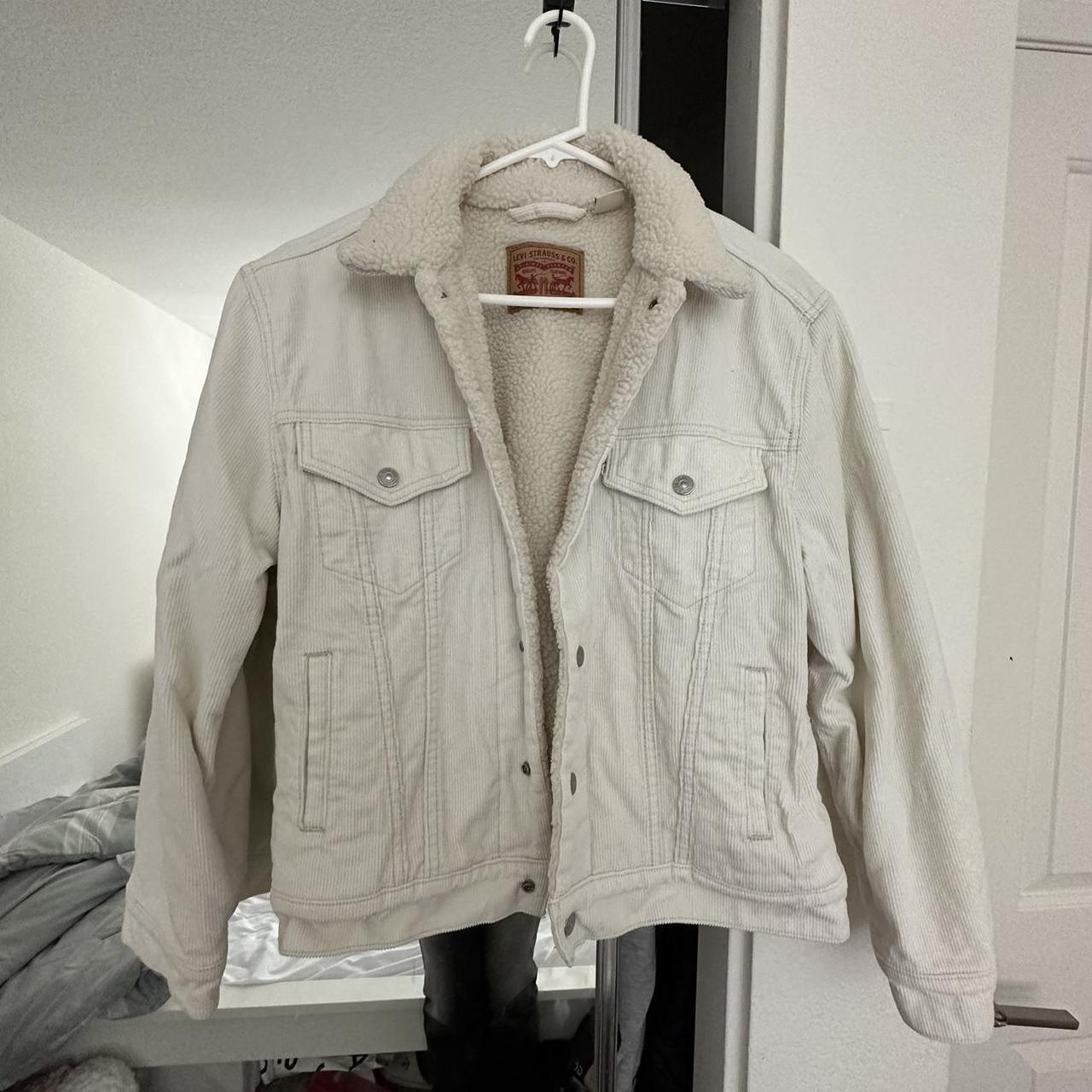 Levis white hot sale label jacket