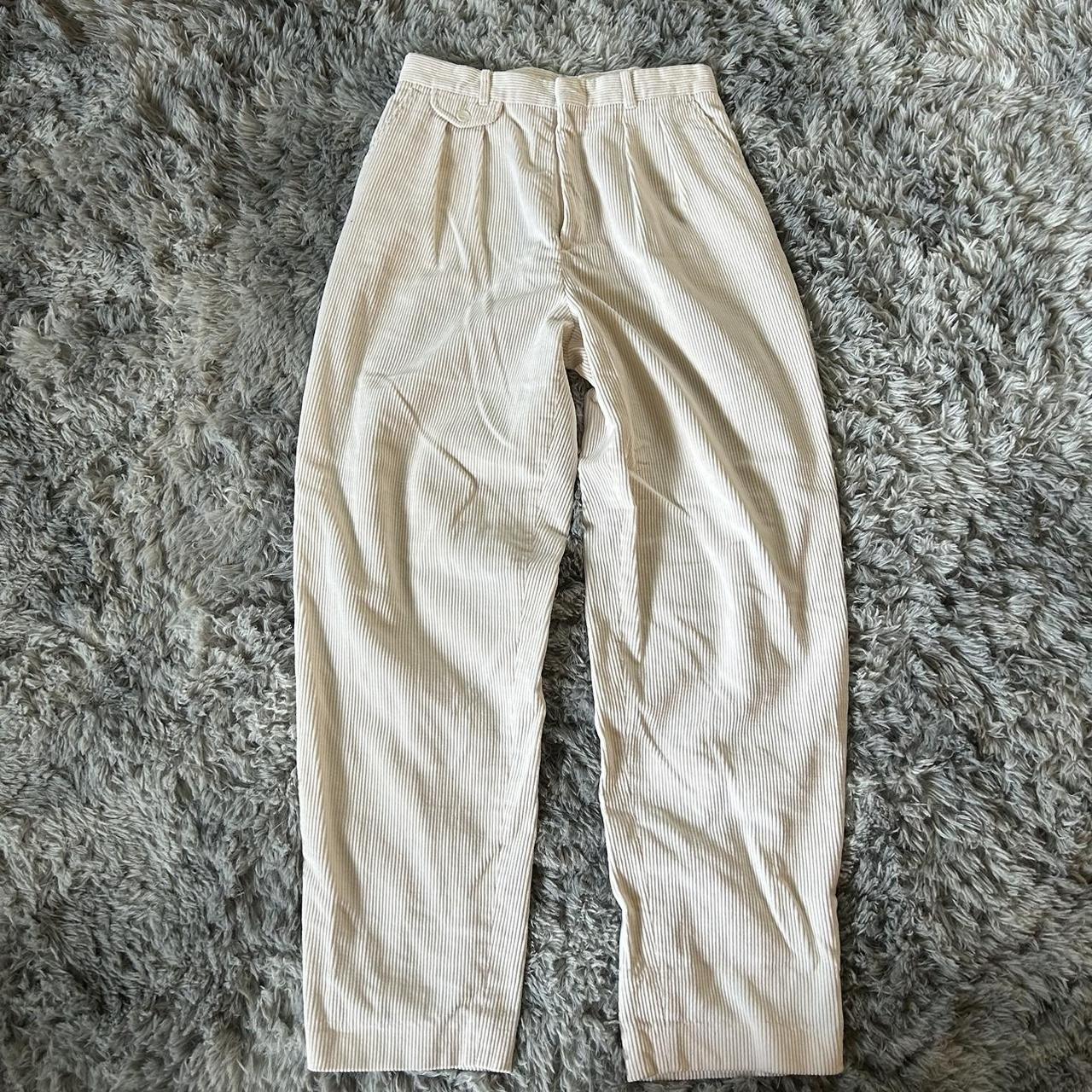 Vintage 90s Eddie Bauer White Corduroy Pants 12x32 - Depop