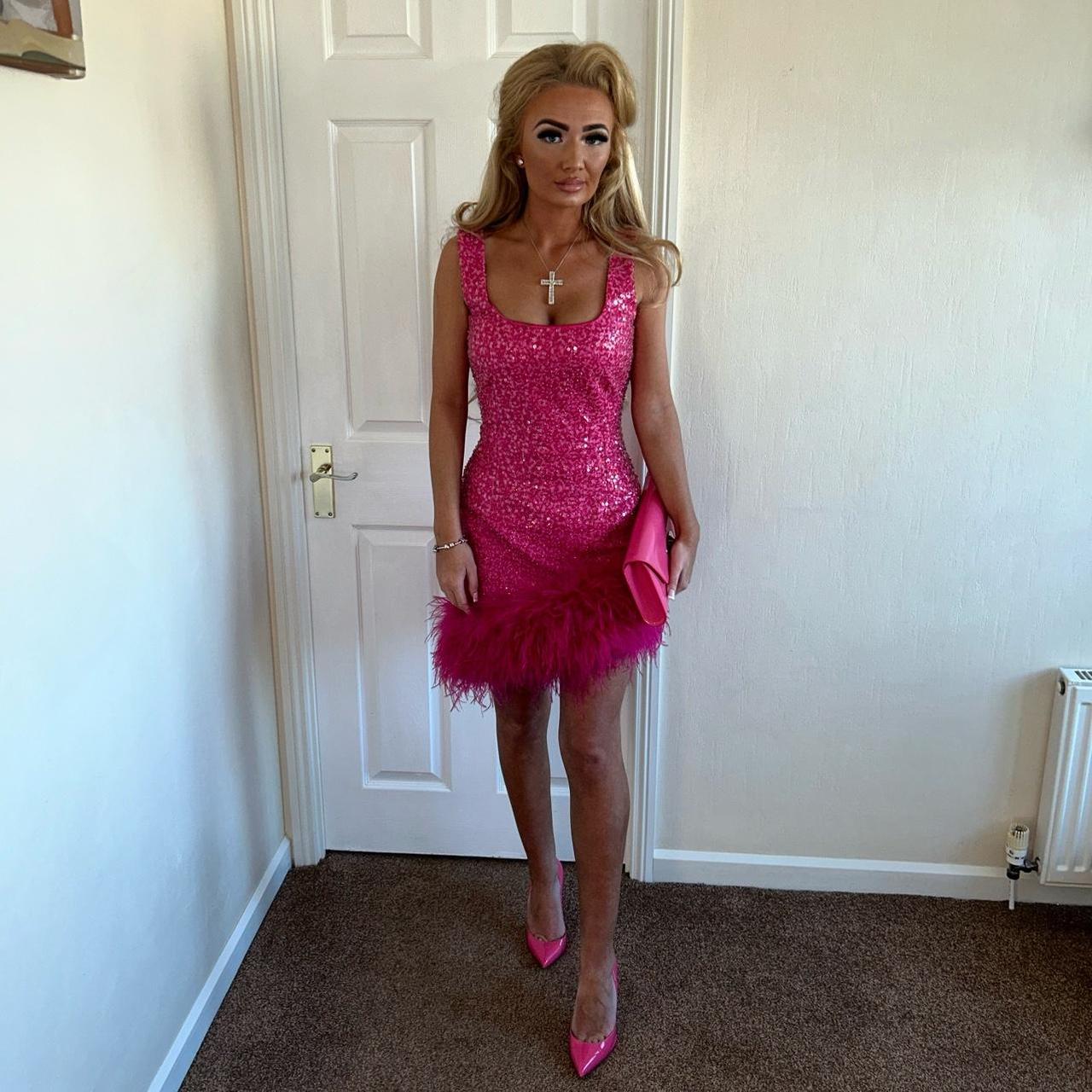 Nadine merabi pink dress only worn for a couple of... - Depop