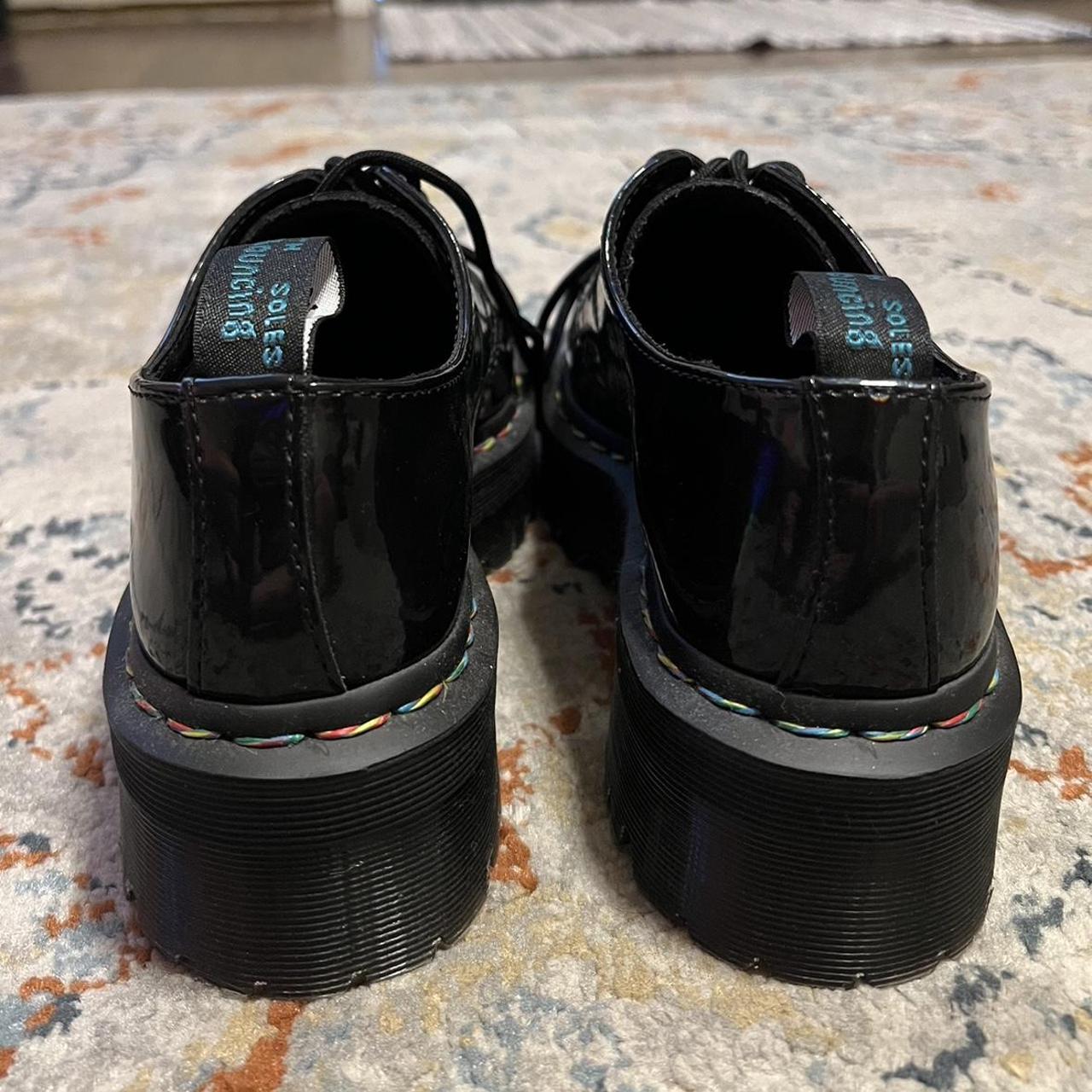 Dr Martens 1461 Quad Rainbow Platform Black Patent. Depop