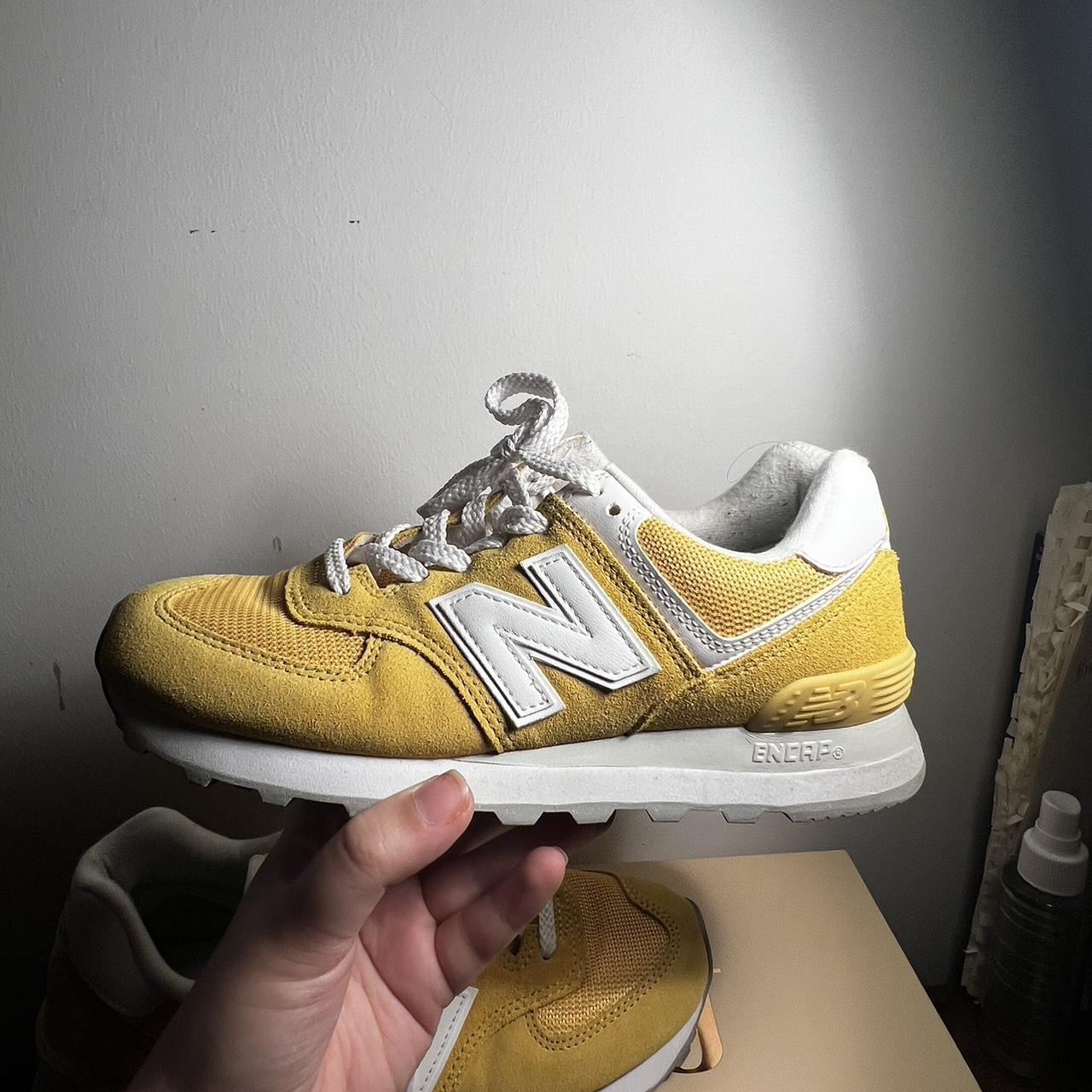 Womens shops yellow new balance