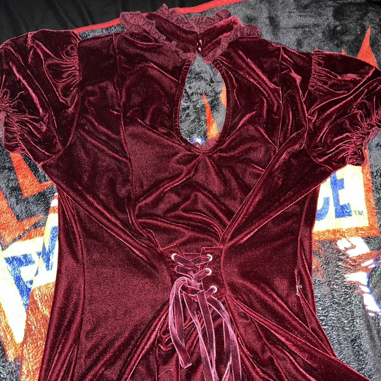 Killstar Women's Burgundy and Red Dress | Depop