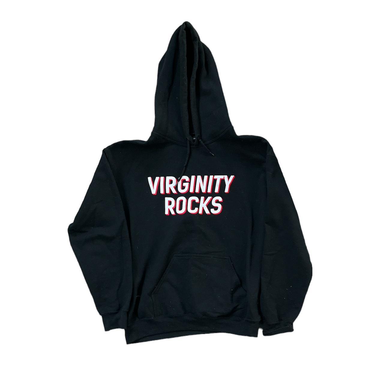 Black and red virginity rocks online hoodie