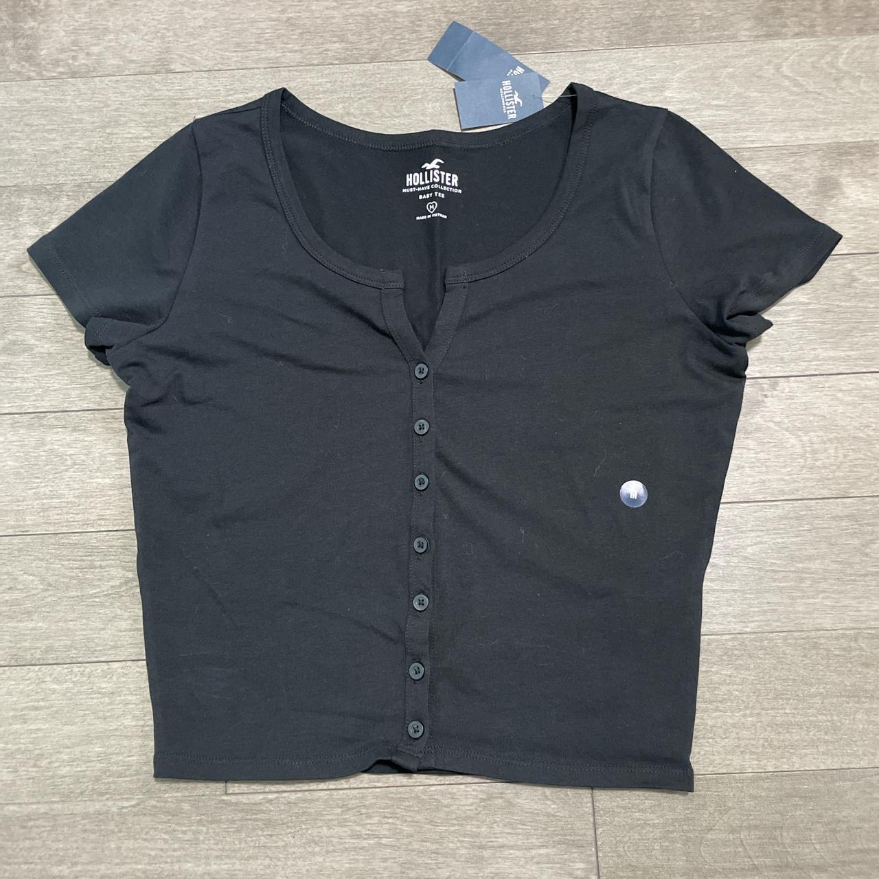 Hollister Clothing Hollister Button Front Top Hollister Black Button