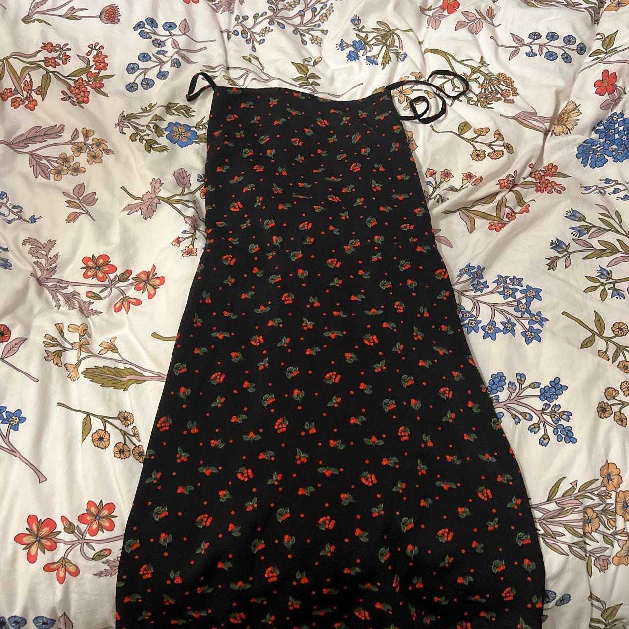 Cider cherry lace up dress open from back Depop