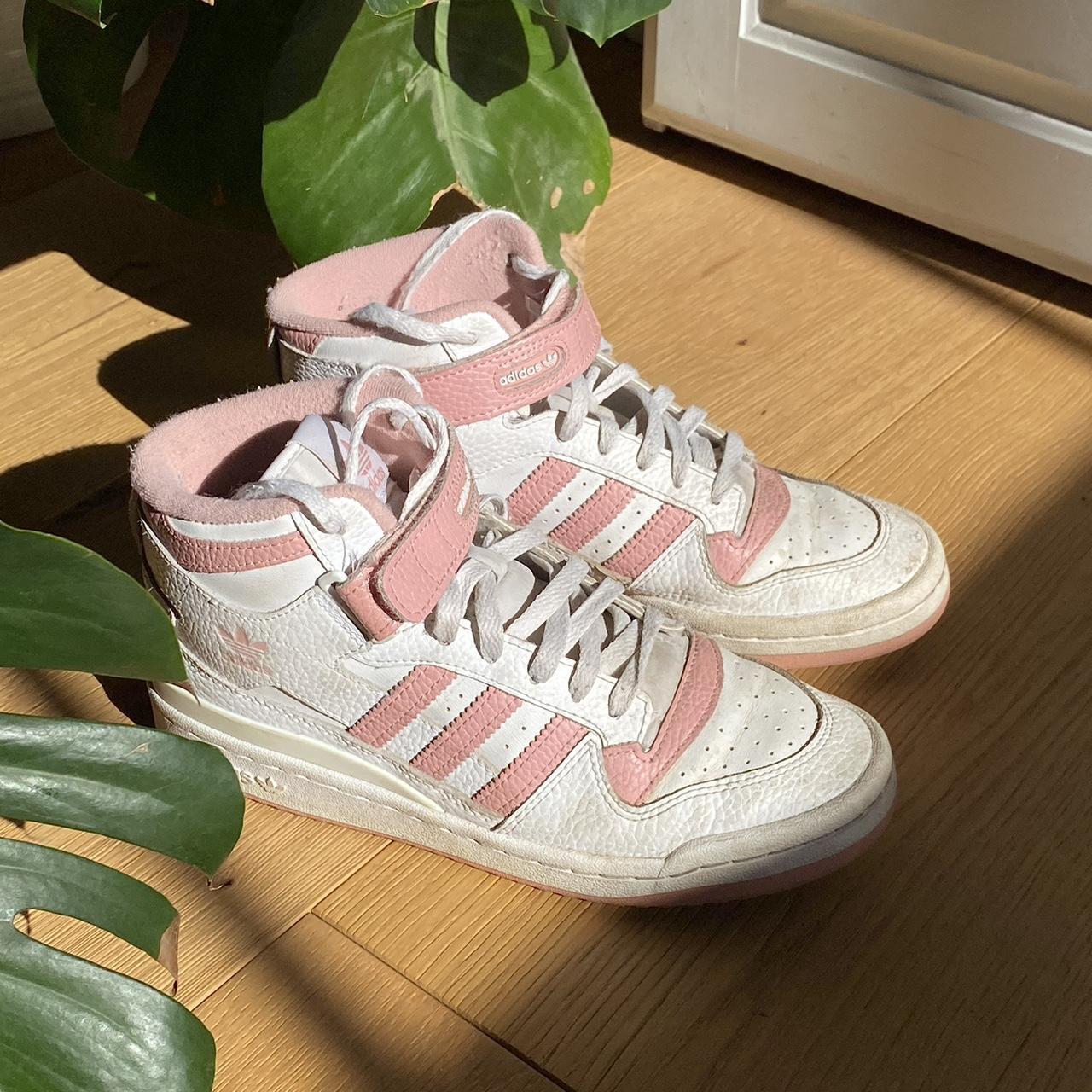 Pink adidas high tops on sale