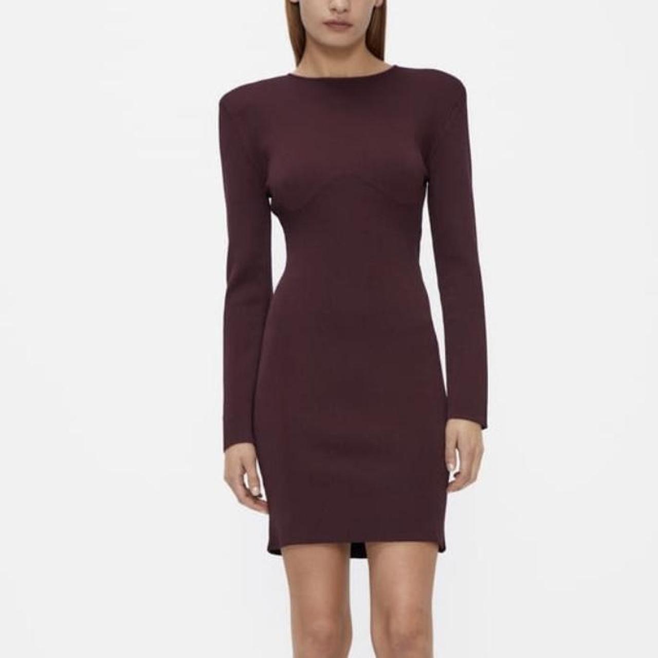 Zara Midi Burgundy Dress Size M never worn but has