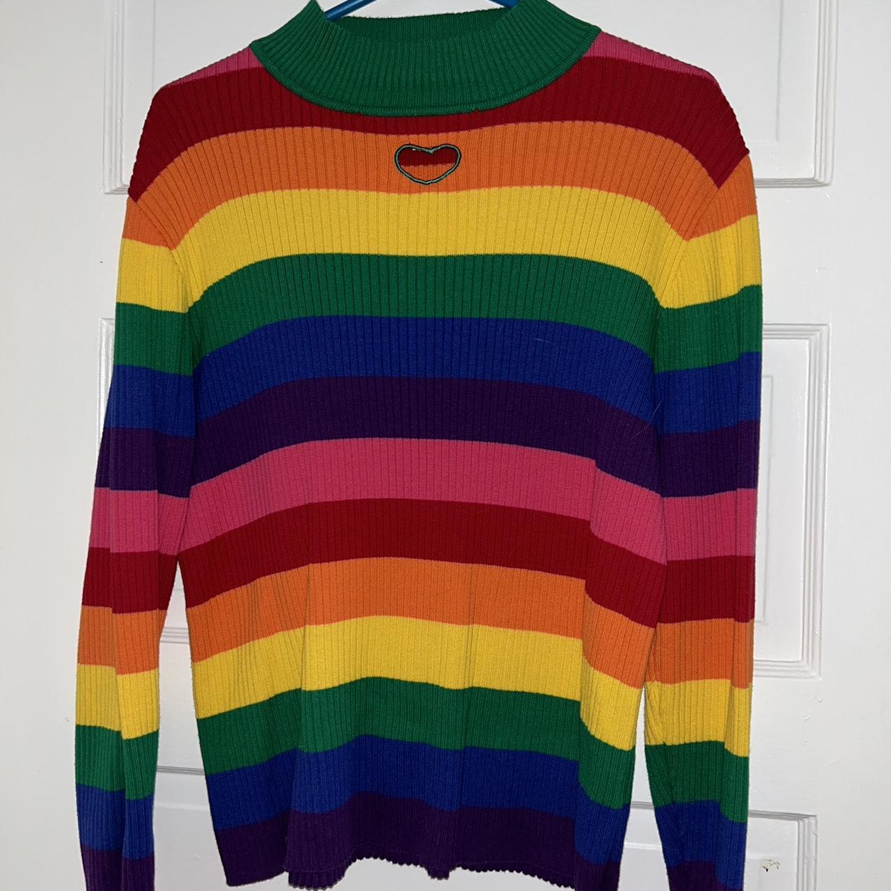 Shiny By Nature rainbow long sleeve with heart... - Depop