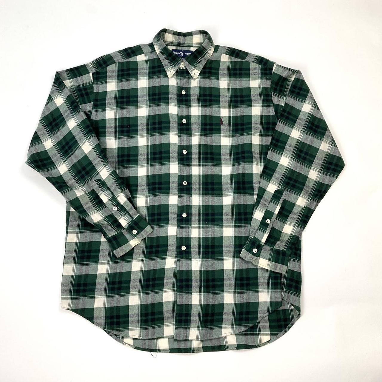 Polo Ralph Lauren plaid flannel mens sz.L great... - Depop