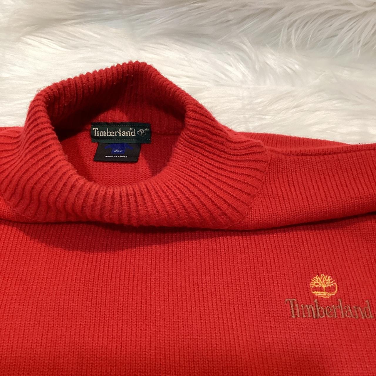 Timberland Men's Red and Grey Jumper (2)