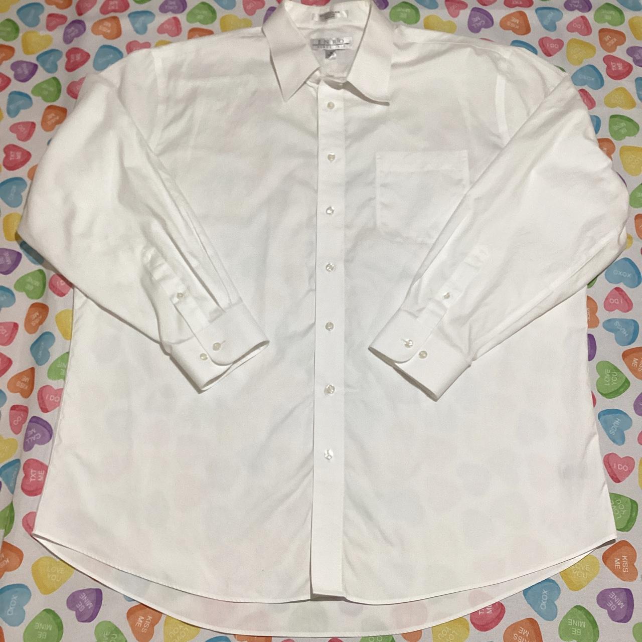 Enro Men’s White Button Down Long Sleeve Collared... Depop
