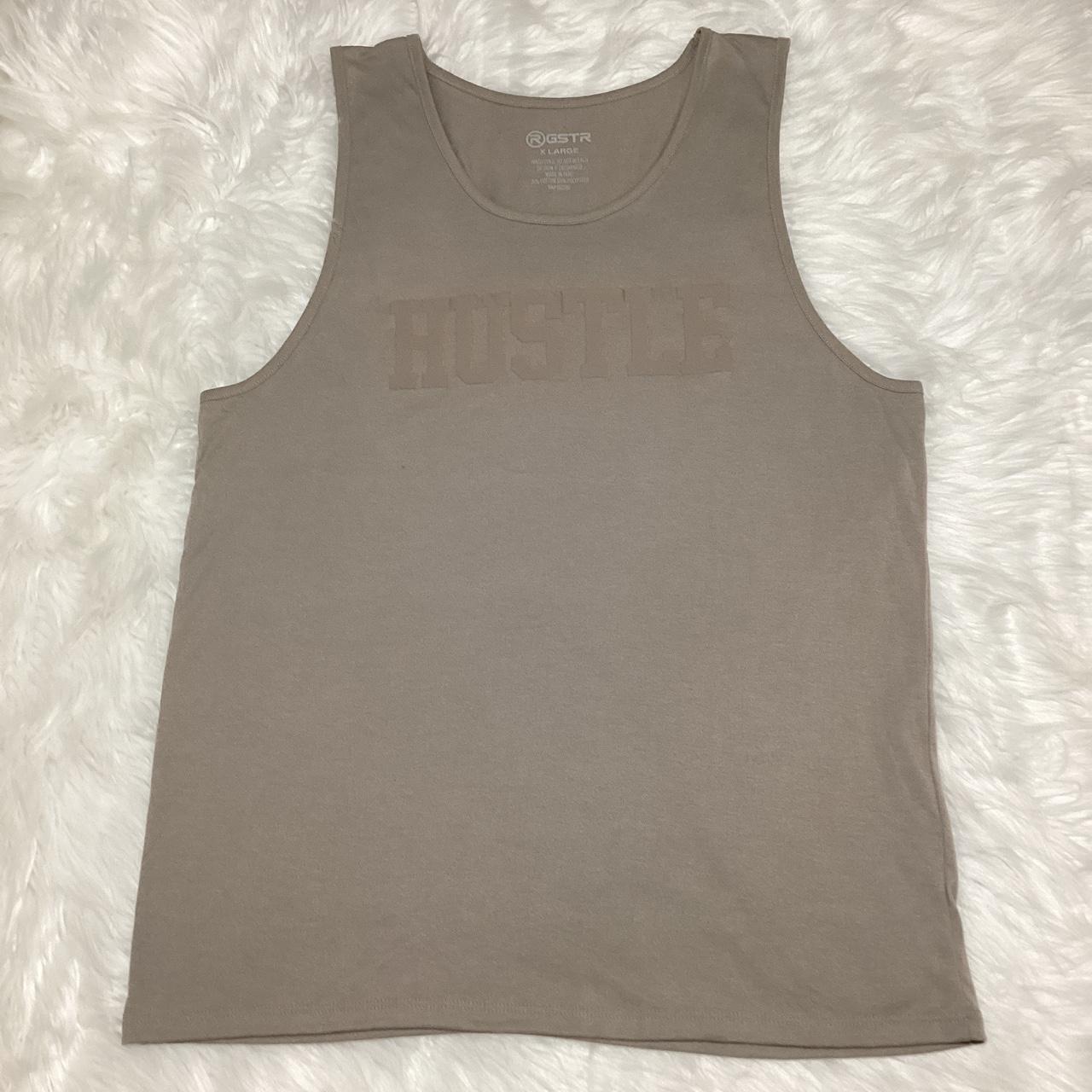 RGSTR Men’s Grey Tank Top with Hustle Embossed on... Depop