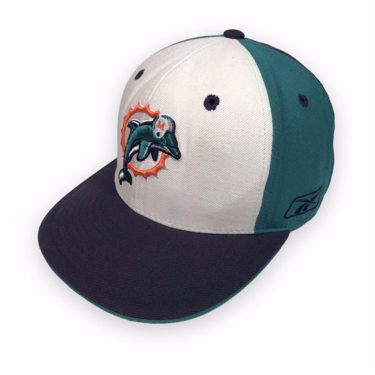 Vintage Reebok Miami Dolphins Fitted Hat Size 7 - Depop