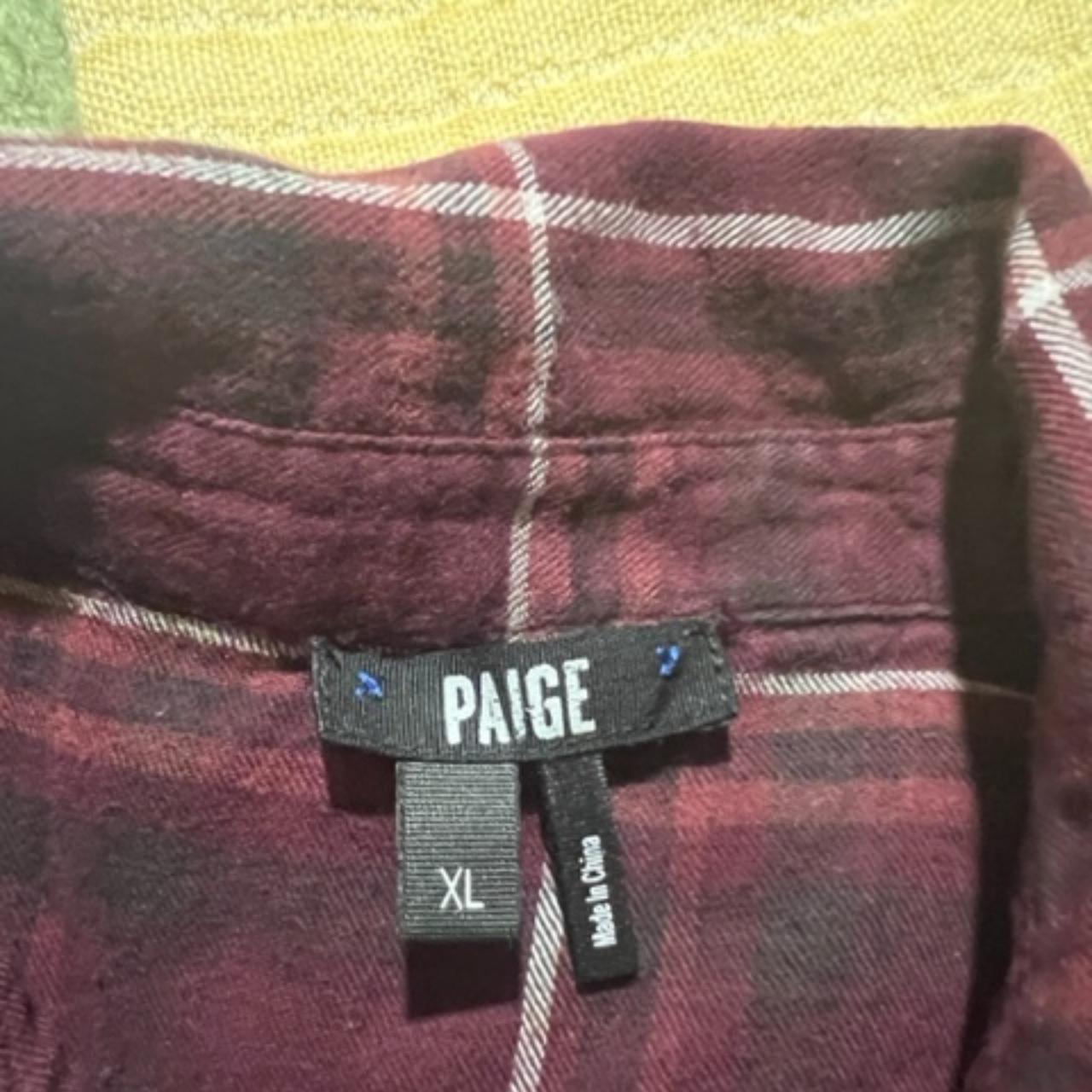 Paige Classic Plaid Flannel Button Down Shirt Size... - Depop