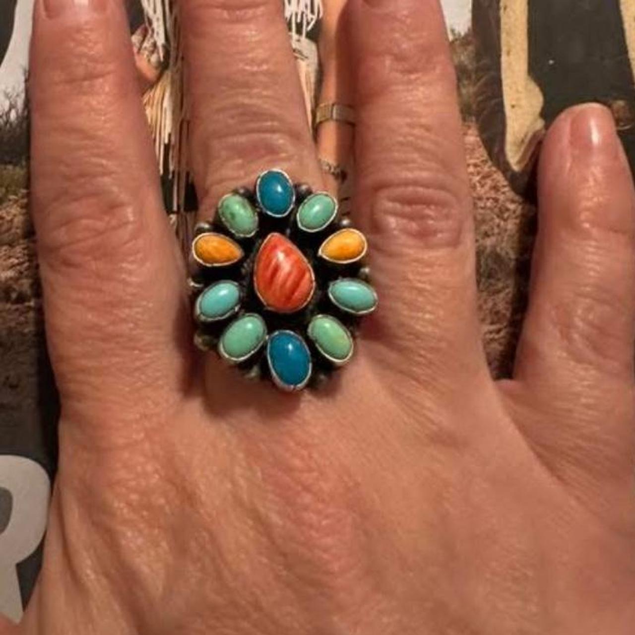 Native Women's Ring - Multi/Blue – Authentic turq… - image 1