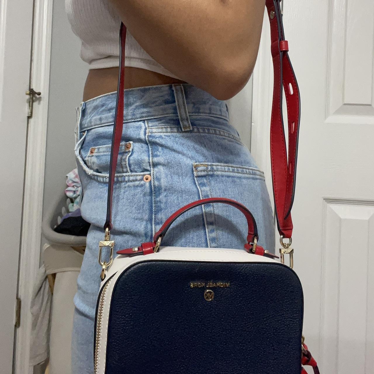 small red and white michael kors bag. undure if made - Depop