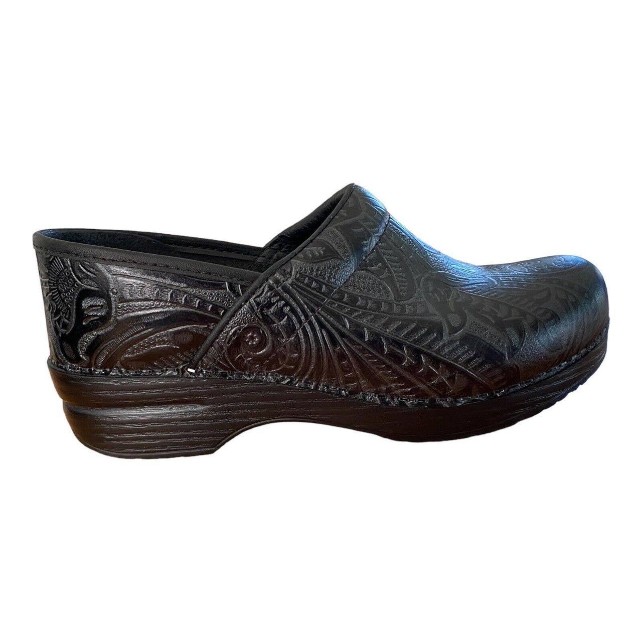 Dansko Black Gray Paisley Clogs Mules Comfort Shoes - Depop