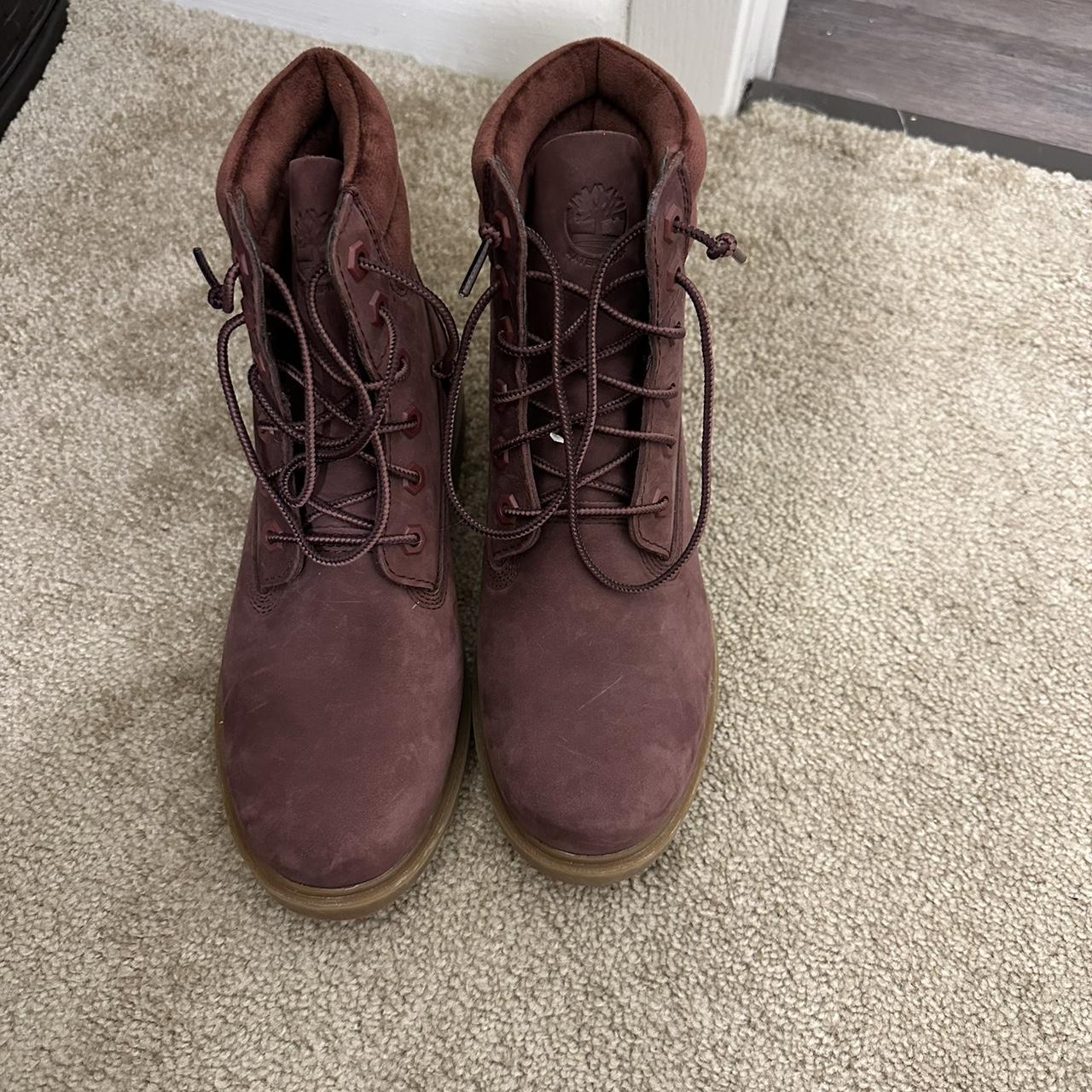 Timberland Women's Lace up Boots Burgundy/Purple US