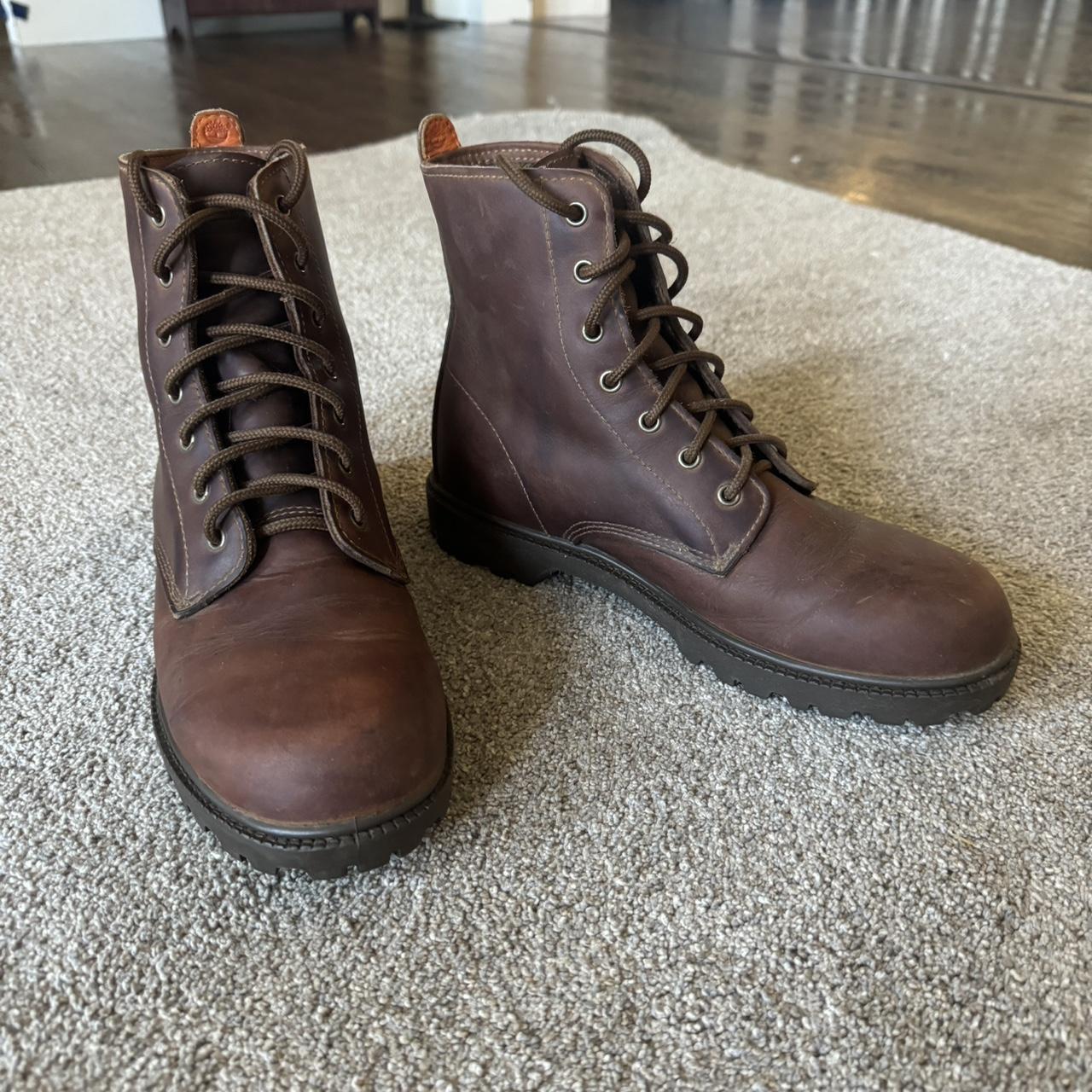Vintage Timberland boots leather size 9 men’s.... - Depop