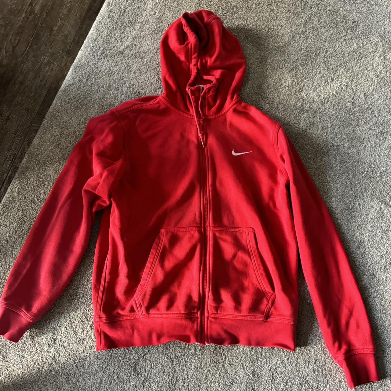 Red Nike zip hoodie size men’s medium. Please zoom... Depop
