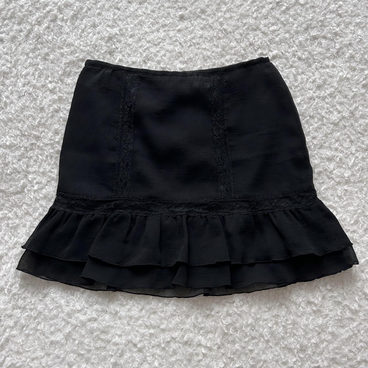 lightweight 00s japanese vintage layered skirt with... - Depop