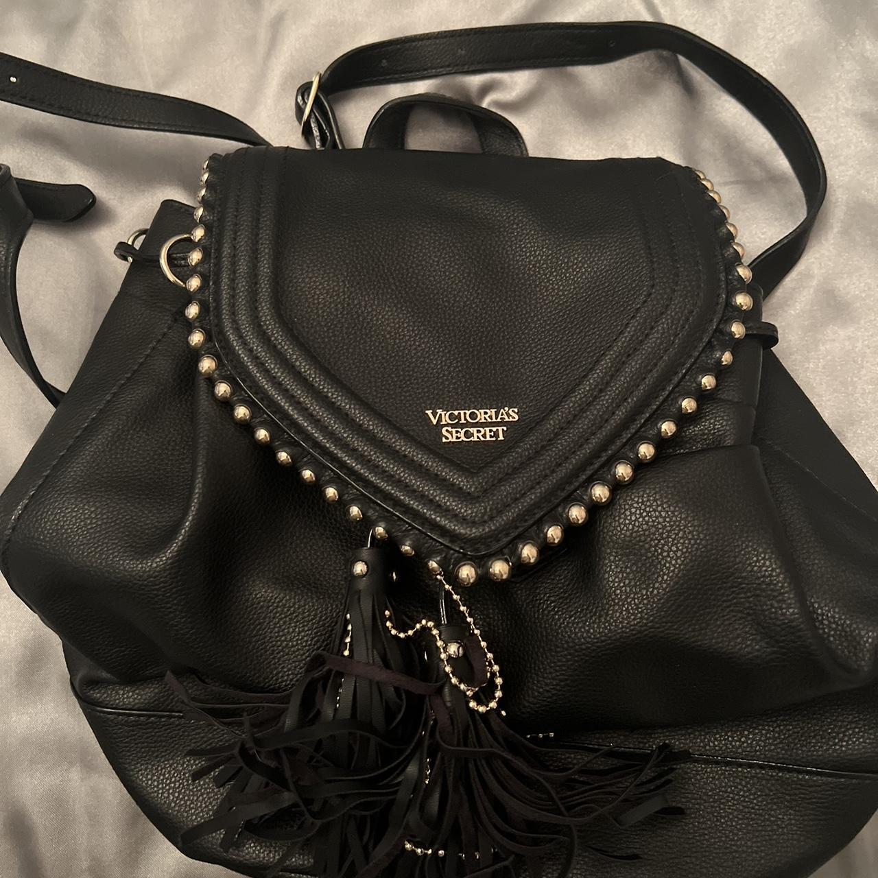 victoria secret black and gold backpack... Depop
