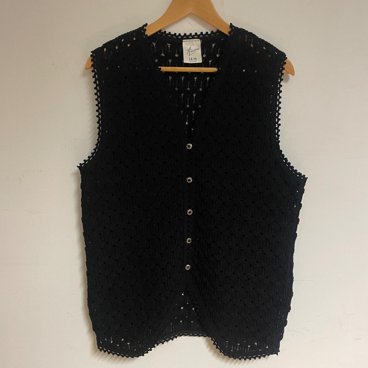 Vintage Amari Littlewoods Ladies Black Crochet... Depop