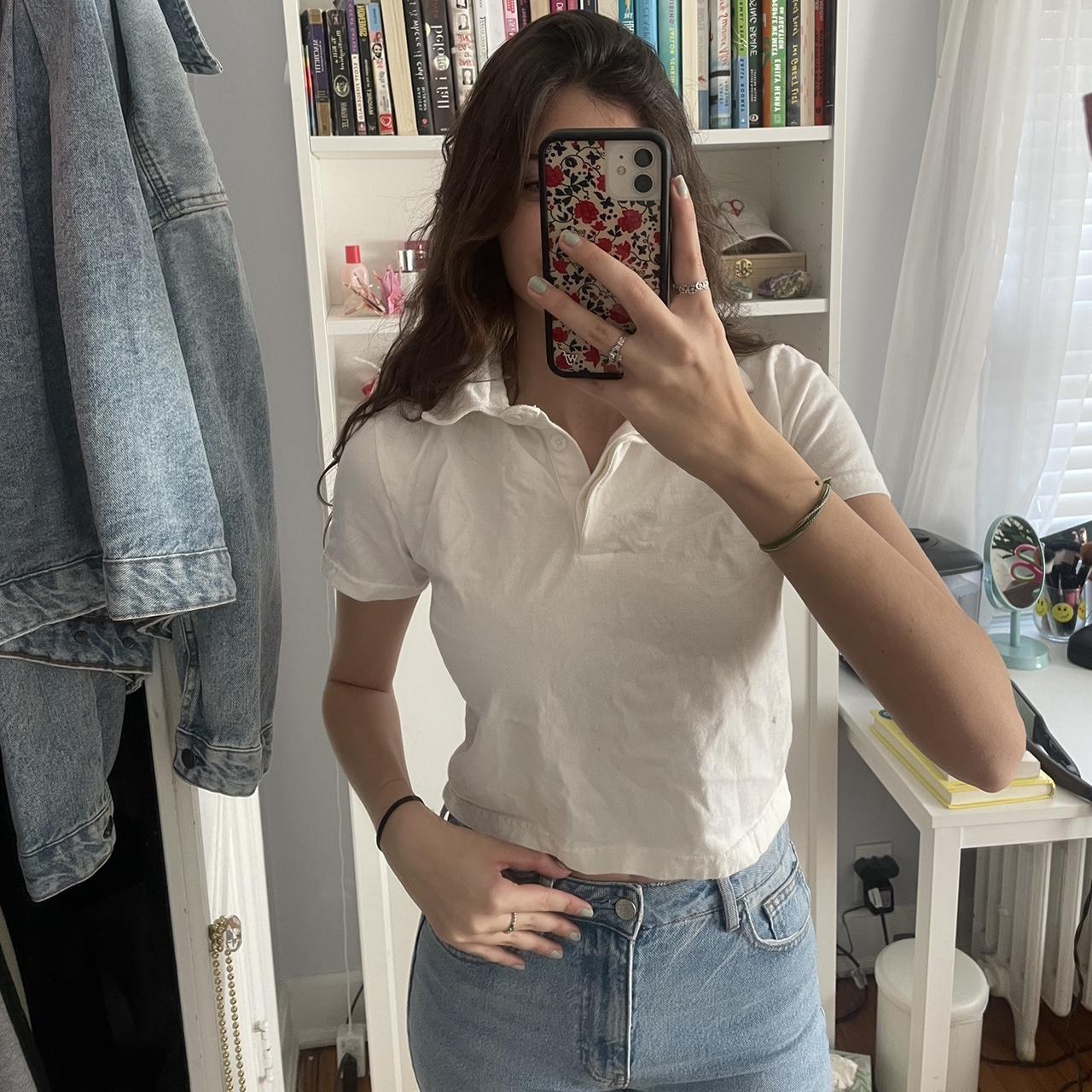 Brandy Melville Crop Top Shirt Button Down Shirts