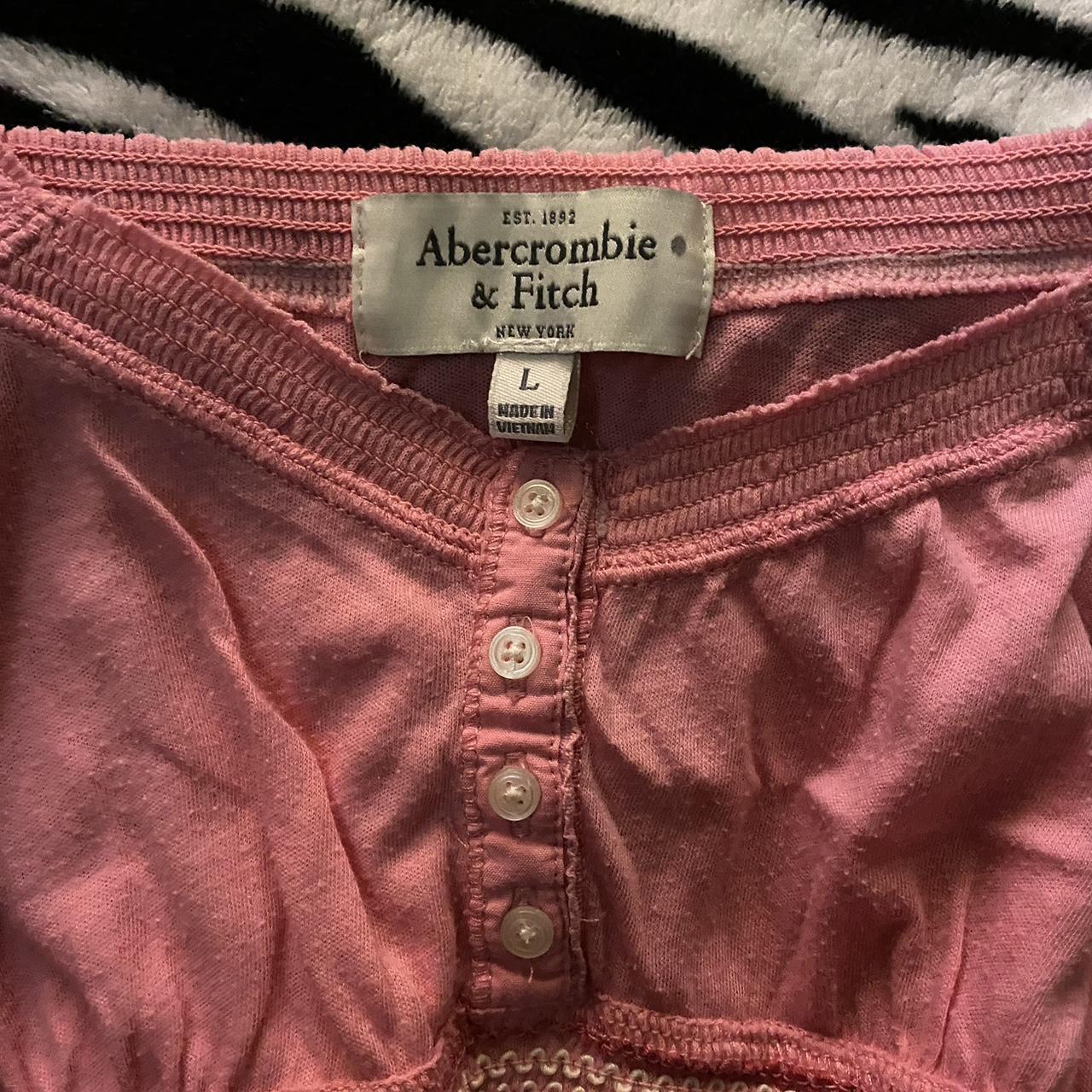really cute pink abercrombie & fitch babydoll top!!... - Depop