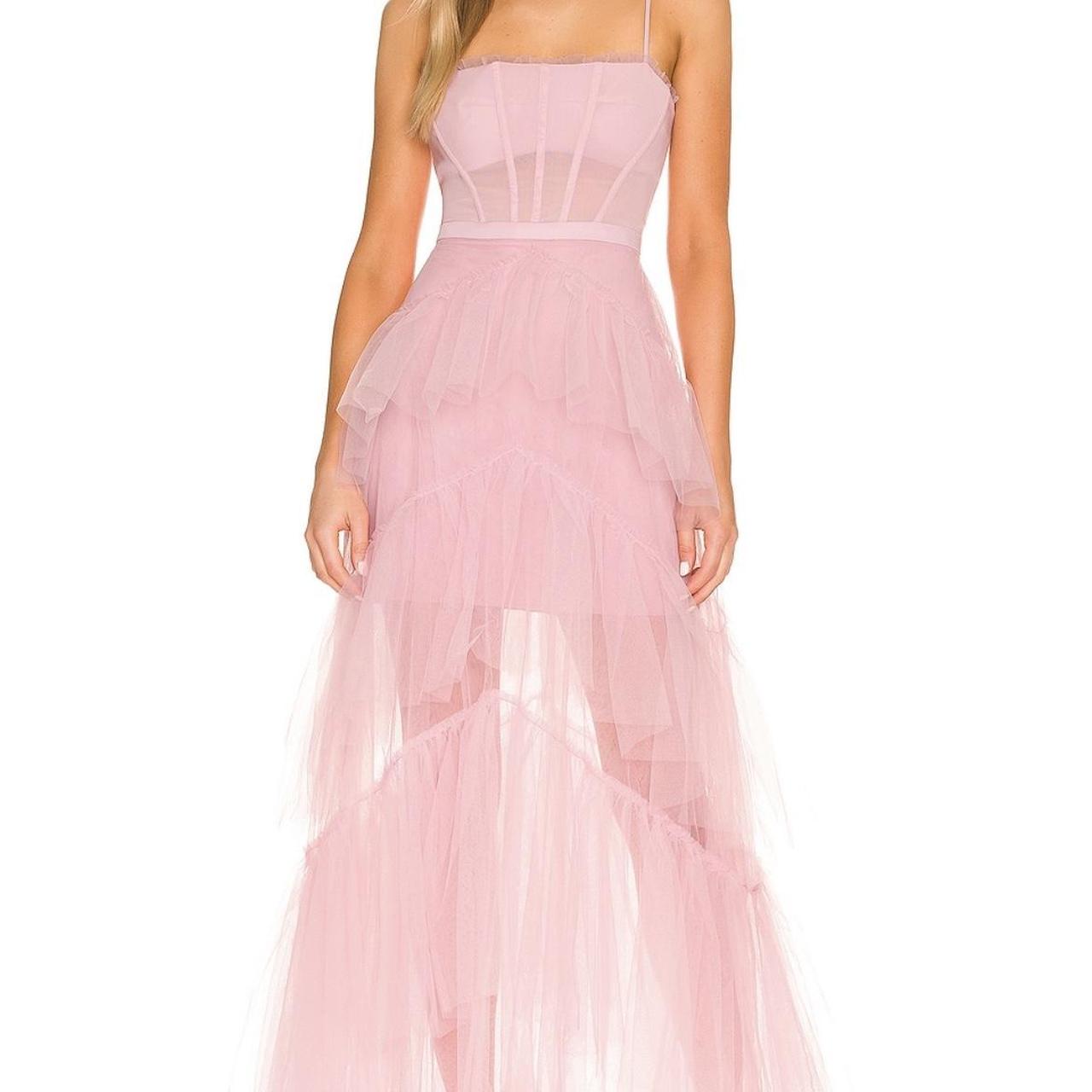 BCBGMAXAZRIA corset tulle gown size 6 rosey pink Depop