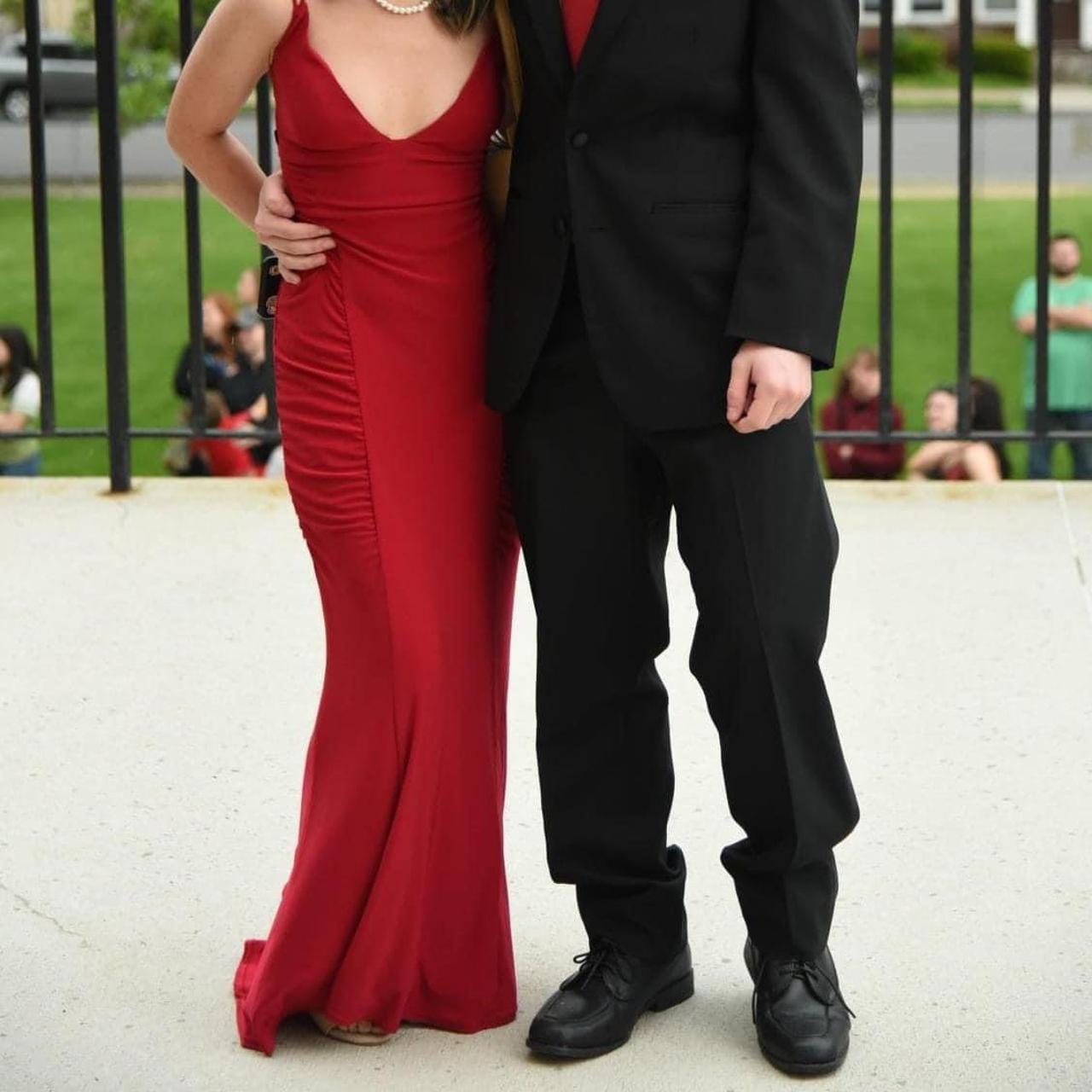 Davids bridal red outlet prom dress