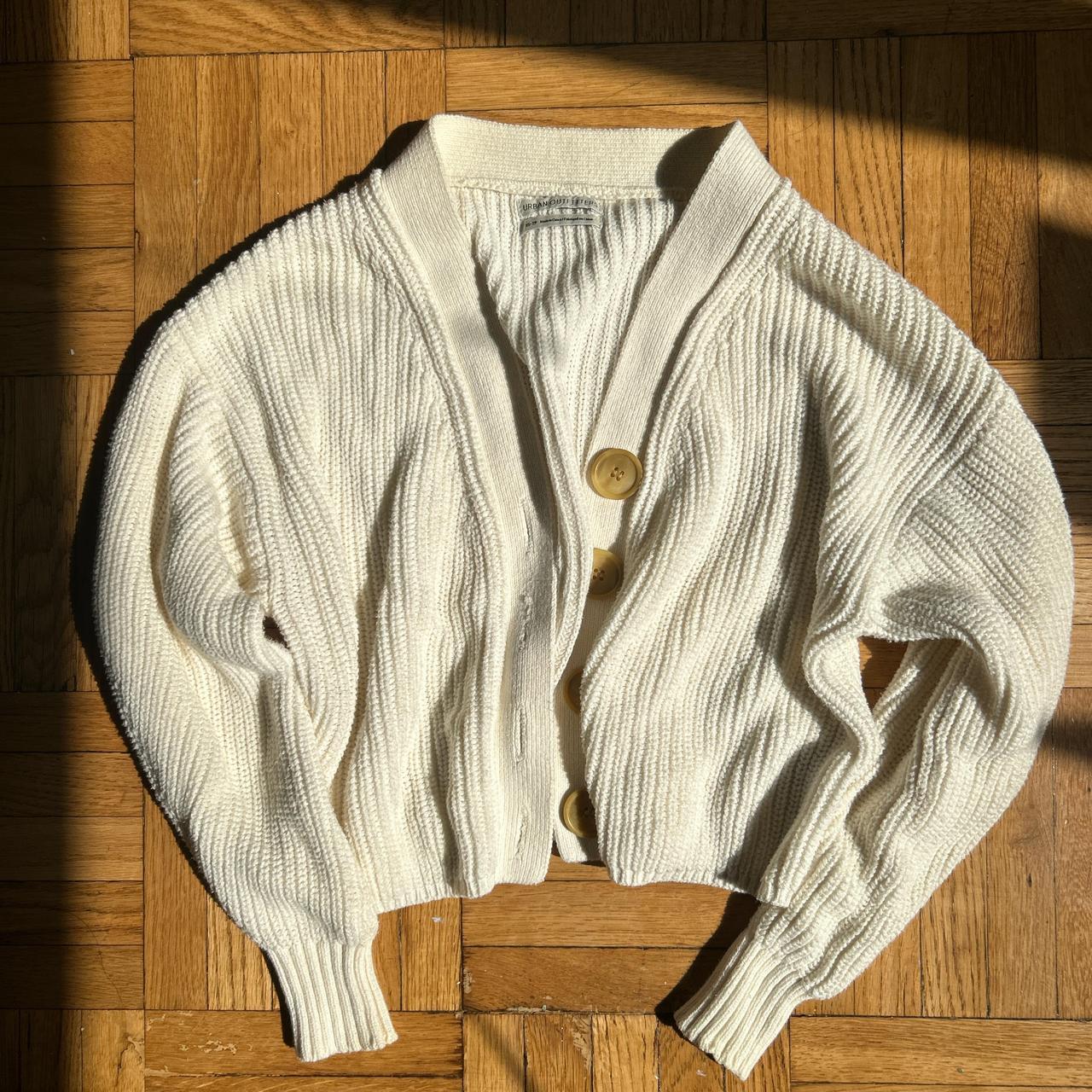 Knitted Cardigan Urban Outfitters White Cardigan Oversized