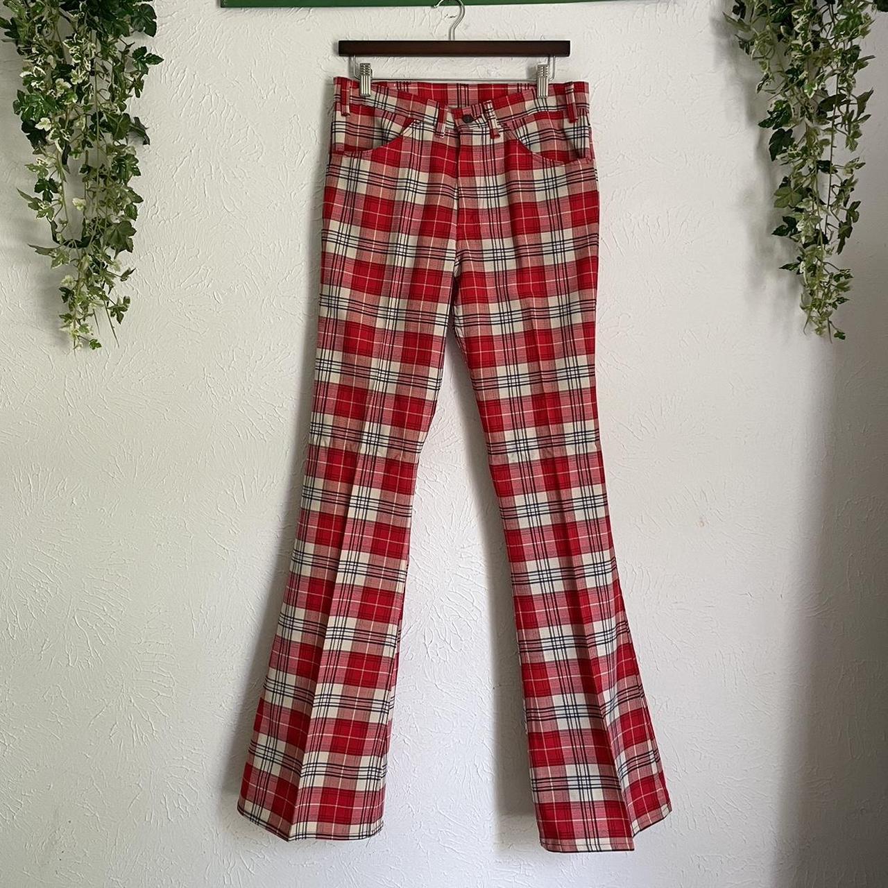 VTG 60s 70s Levi's Sta-Prest Big E 646 Plaid Bell... - Depop